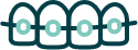 Icon of a row of teeth with braces